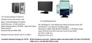 Complete HP Desktop package with 21.5
