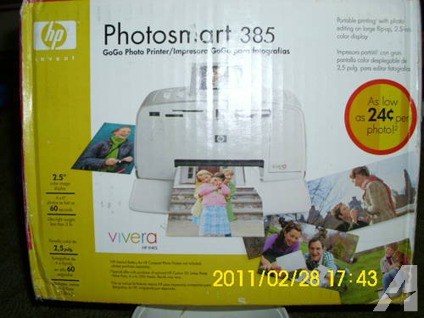$25 New In Box HP Photosmart 385 GOGO Photo Printer