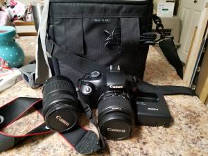 Selling an eos rebel t3 canon camera and a nikon camera