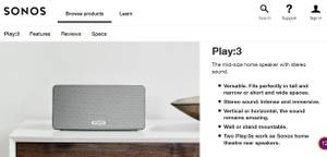 SONOS PLAY 3 Smart Speaker with WiFi Bridge (Oneonta)