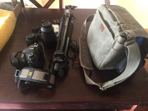 Nikon D7100 with 3 lenses, tripod, bag, and accessories. (Fort Knox)
