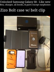Unlocked Samsung Galaxy S8 w/ Zizo Bolt case (Oak Grove, LA)