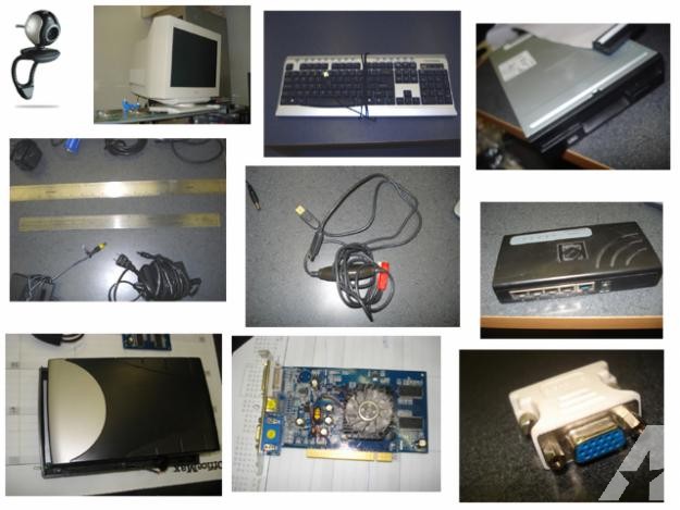 MUST SELL TODAY! - Monitor,Kyboard,KVMSwitch,Speakers,VideoCard,Cabels,Floppy...