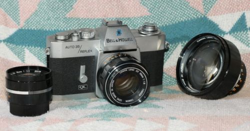 1969 bell and howel auto 35 reflx film camera 35mm with 35mm