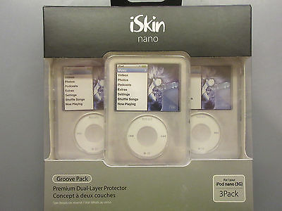 iSkin for iPod Nano 3G, Groove Pack 3 Clear Premium