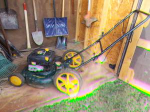 Lawnmower and leftover materials sale- cheap (Baltimore)