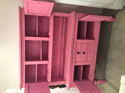 Rustic chic pink dresser or showcase