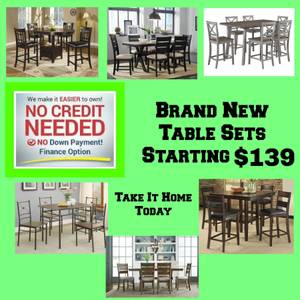 Table and Pub Sets NEW NEW NEW Starting at (north knox)