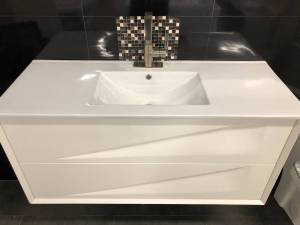 Gorgeous Solid Wood Vanity with stone Sink (seattle)
