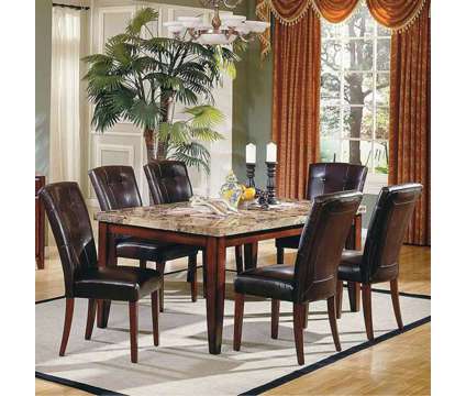 Marble top table with 6 chairs