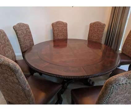 Formal Dining room furniture - 6' diameter round table plus 8 chairs