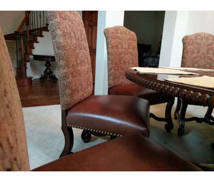 Formal Dining room furniture - 6' diameter round table plus 8 chairs