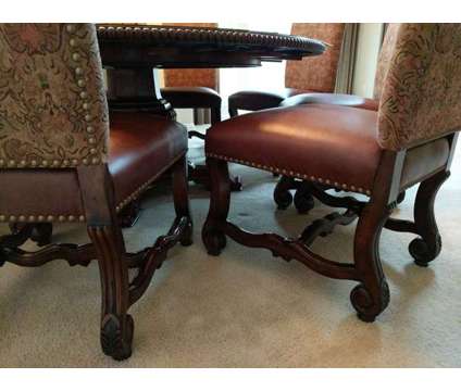 Formal Dining room furniture - 6' diameter round table plus 8 chairs