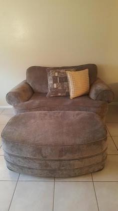 Large couch, chair, ottamon, and dryer