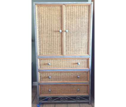 Pier One Miranda Wicker/Rattan and Brushed Metal Bedroom Set