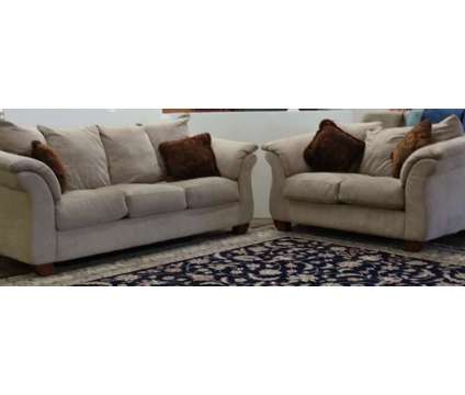 Loveseat and sofa tan suede
