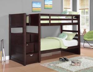 Twin/Twin Bunk Bed with Staircase - We deliver