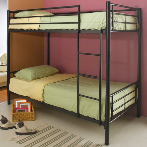 Coaster 460072B Black finish metal twin over twin bunk bed set