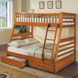 New Solid Wood TWIN/FULL bunk bed with mattress and drawers (3 colors in stock -