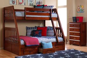 bunk bed twin over full with extra (palmetto)