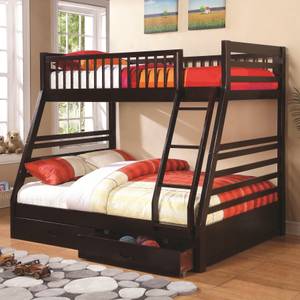 BUNKS TWIN OVER FULL BUNK BED WITH 2 DRAWERS AND ATTACHED LADDER (Parkway Plaza