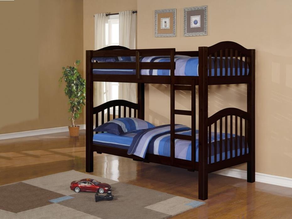 Acme 02554 Heartland collection espresso finish wood twin over twin bunk bed set