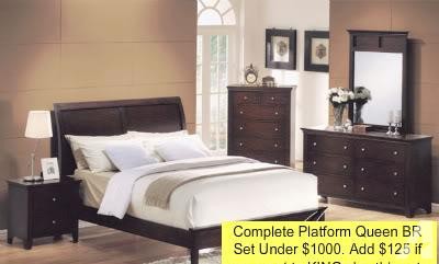 Queen Platform Bedroom Set - Complete 5 Piece Set - $899 (Omaha)