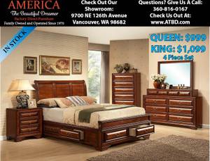 King and California King 4pc Bedroom Set W/ Storage Drawers! (Lincoln)