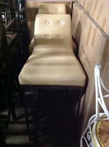 New Iron Frame Bar Stools w/ Cream Upholstered Seats qty 33 (Glendale-Restaurant