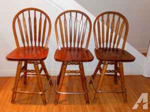 Three Oak Bar Stools - $65 (Asbury/Dubuque)