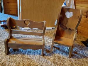 Wooden bench and chair (Brazil)