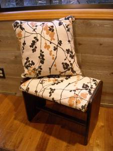 Padded foot stool with pillow (west salem)