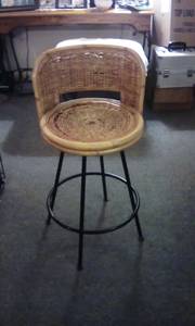 Bamboo and whicker bar stool (North Raleigh)