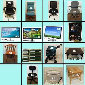 Household: 6-Chairs, Pet Stroller, Stool, 3-Monitors, + (Charleston/Rainbow)