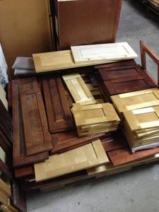 Cabinet doors and drawers in stock (Finished mapleALL 5.00 each you pick, new)