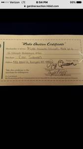 $5000 Ciao cabinet certificate