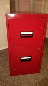 2 Drawer Metal Filing File Cabinet Letter Size Red