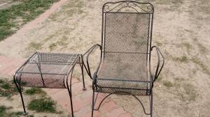 Wrought iron table and chair (Pueblo, CO)