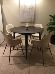 Midcentury Modern Table and Eames Chairs