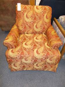 Ravishing Red and Gold Paisley Chair~ (Donation Warehouse, Missoula)