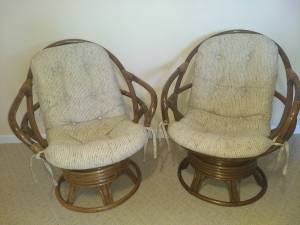 Chairs, Bamboo Swivel Lounge Chair Set (Hardy VA)