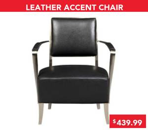WHITE OR BLACK LEATHER ACCENT CHAIR (Carol Stream)