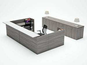 New Amber U-Shape Reception Office Desk Shell - 6 Color Options