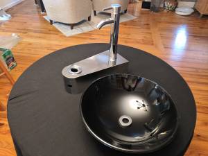 Kokols Bathroom Tempered Glass Vessel Sink and Vanity Faucet (Terre Haute)