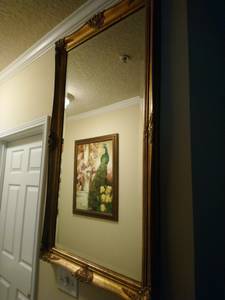 Gold framed Beveled edge mirror