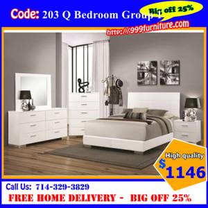Onsale- Bedroom Sets, Queen Bed, Dresser, Ns, Mirror, Furniture Set (Free Home