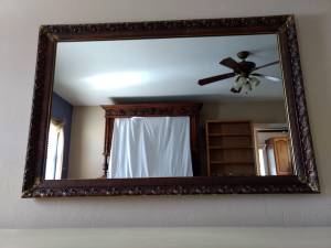 Large Framed Mirror (Swan and Sunrise)