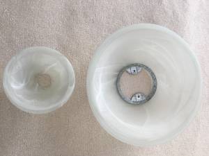 2 glass torchiere lamp shades (l/s) (Ashburn, VA)