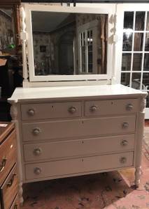 Vintage 2-over-3 Dresser with Mirror (#1910) (North of Boston)