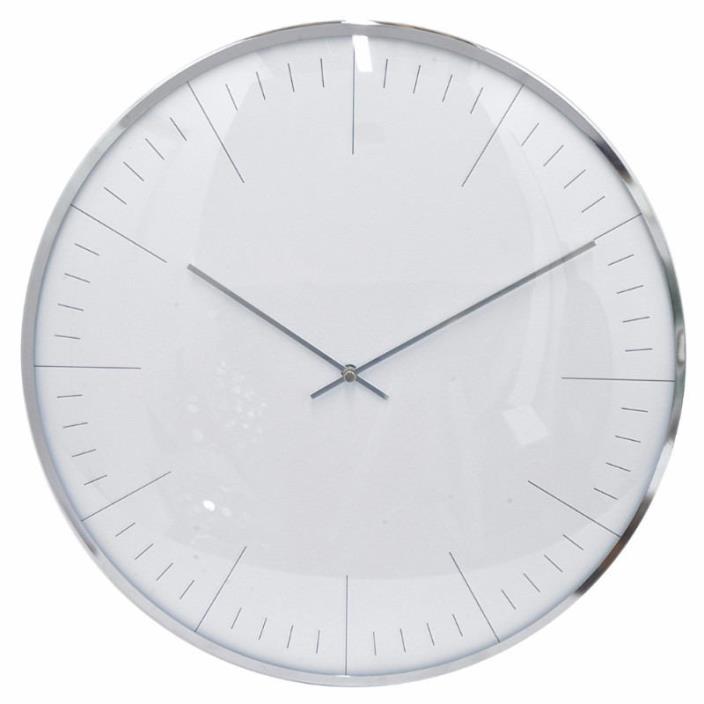 Classic Wall Clock - Large - Silver - Benzara